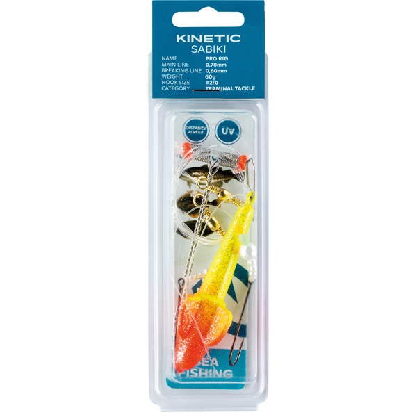 Kinetic Sabiki Pro plattfisk 40g gul/röd