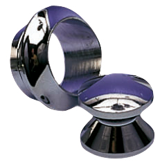 Rosett+knopp förkr. mässing 13mm stor, mont.hål 23mm