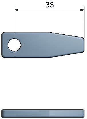 Regel 2.5" kort, rak