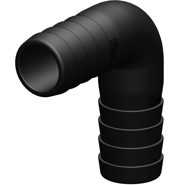 Trudesign Vinkelstycke 90° 38mm svart