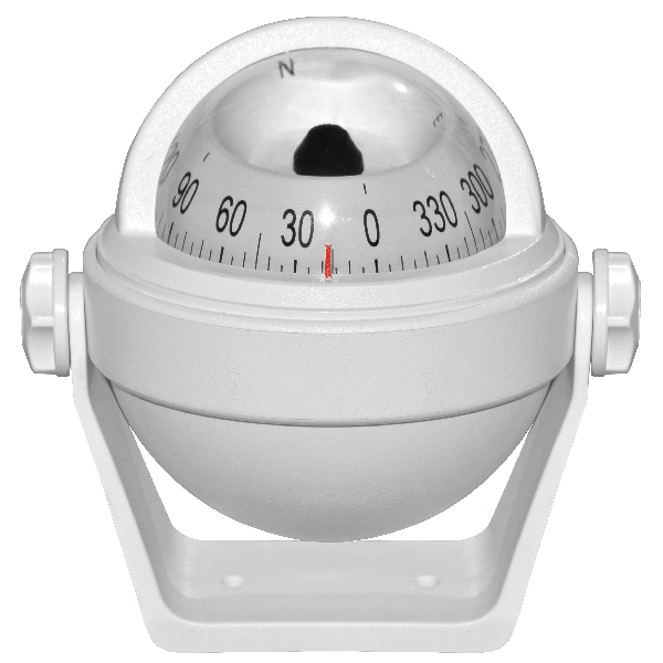 Riviera kompass STELLA BS2 65mm med bygel, vit med vit ros