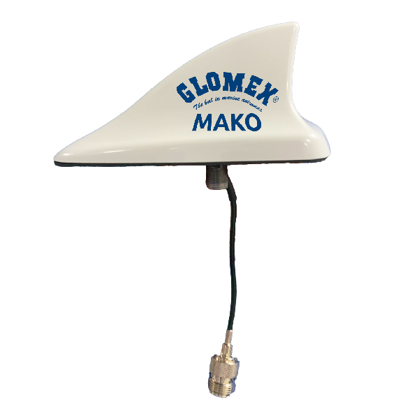 Glomex Mako VHF-antenn svart, 8m kabel och kontakt PL259