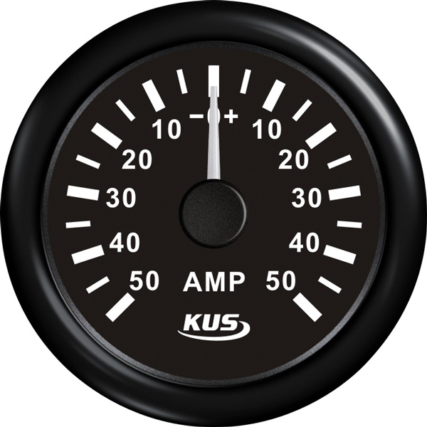 Kus amperemeter svart, med 50Amp shunt 12/24V