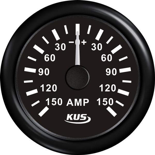 Kus amperemeter svart, med 150Amp shunt 12/24V
