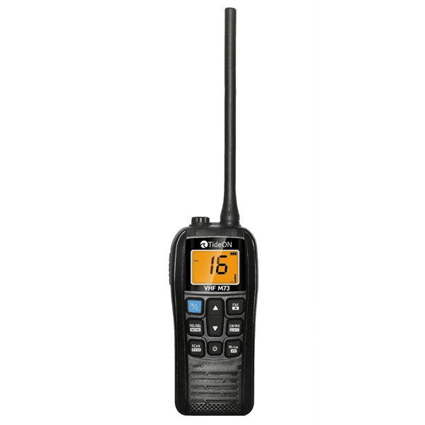 Tideon VHF M73, handhållen, flyter IPX7, 5W med bordsladdare