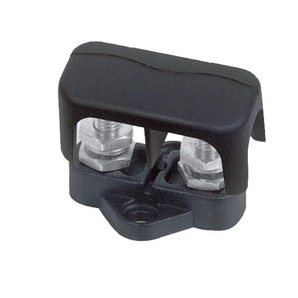 BEP monteringsblock svart dubb. 6 mm med lock