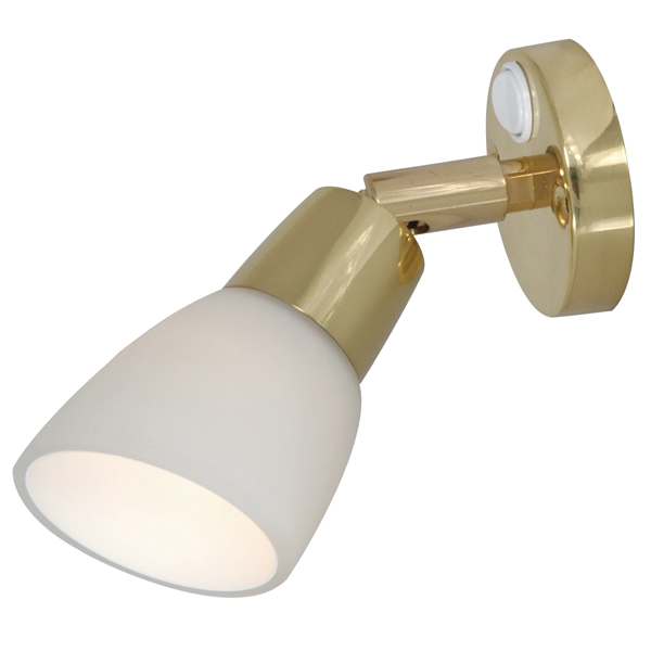 Kojlampa mässing med opalskärm 3 W LED