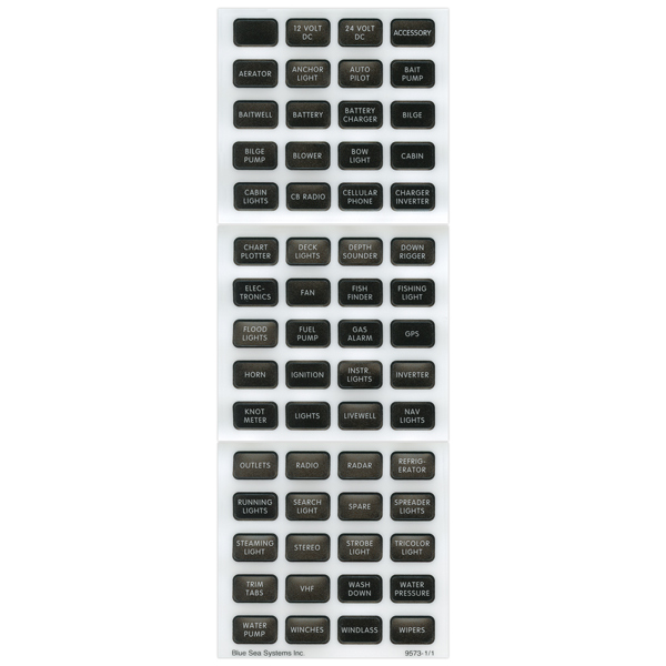Blue Sea Systems Contura etikett-kit svart