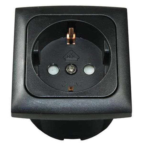 Eluttag 220V svart