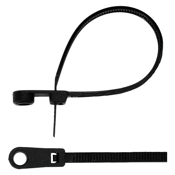 Buntband svarta med hål 100 x 3,5 mm-20 st