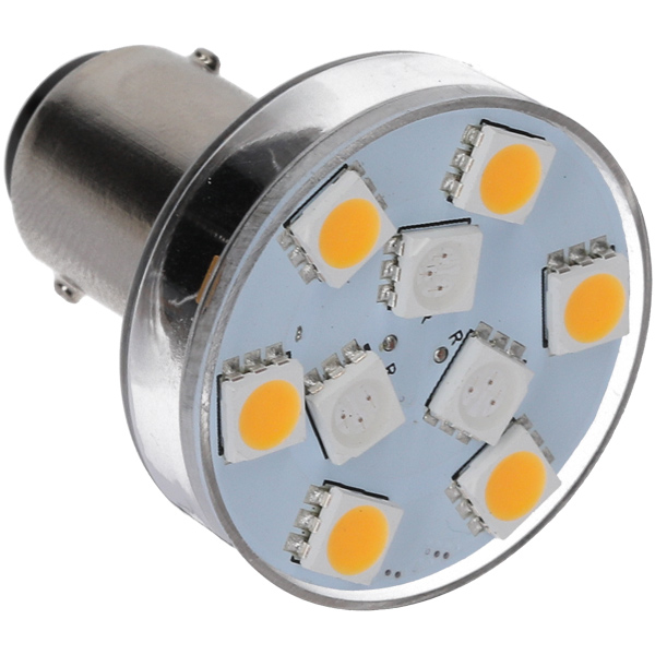 Nauticled vit/röd ba15d/ba15 Ø32x38mm 10-35V 0,6/1,6W 5/10 W