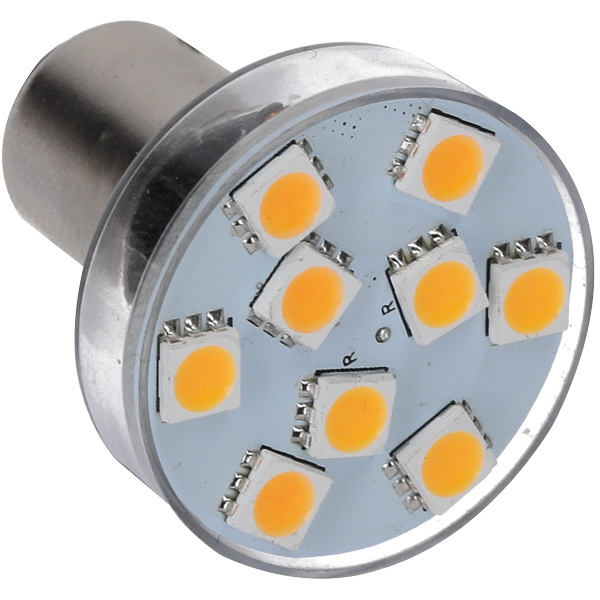 Nauticled vit/röd BA15S Ø32x38mm 10-35V 0,6/1,4 W 5/10 W