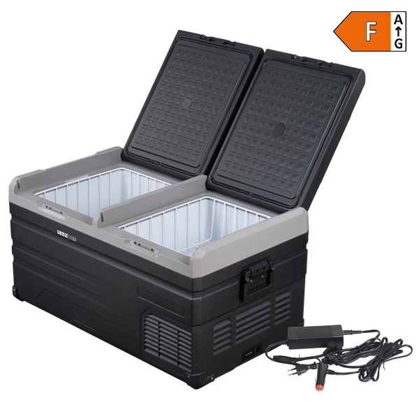 1852 kylbox 95 L med kompressor, 2-delad kyl/frys 12/24/230 V
