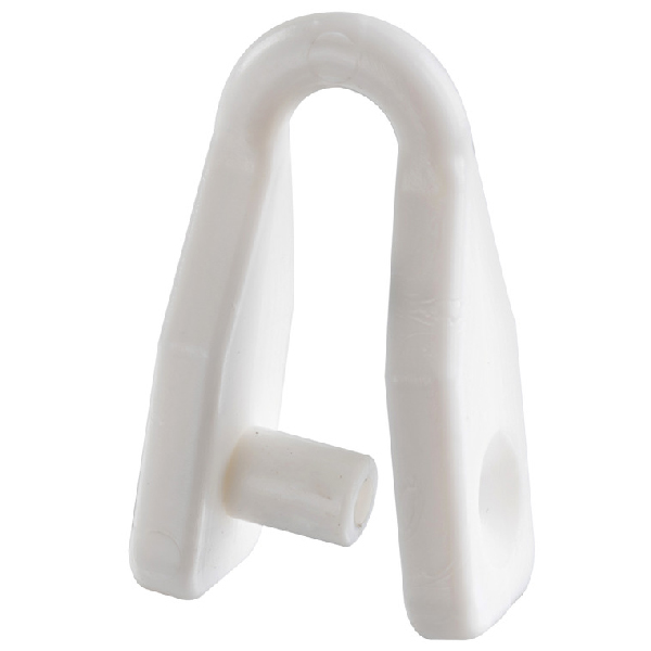 Schackel vit nylon med skruv Ø6 mm