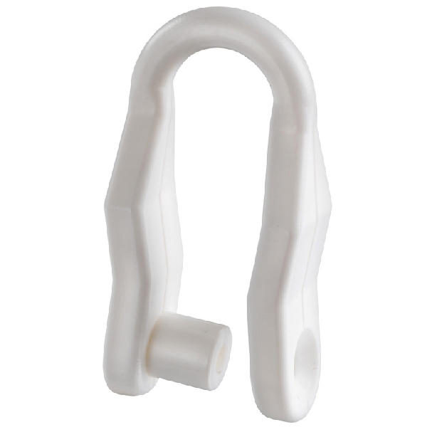 Schackel vit nylon med skruv Ø8 mm