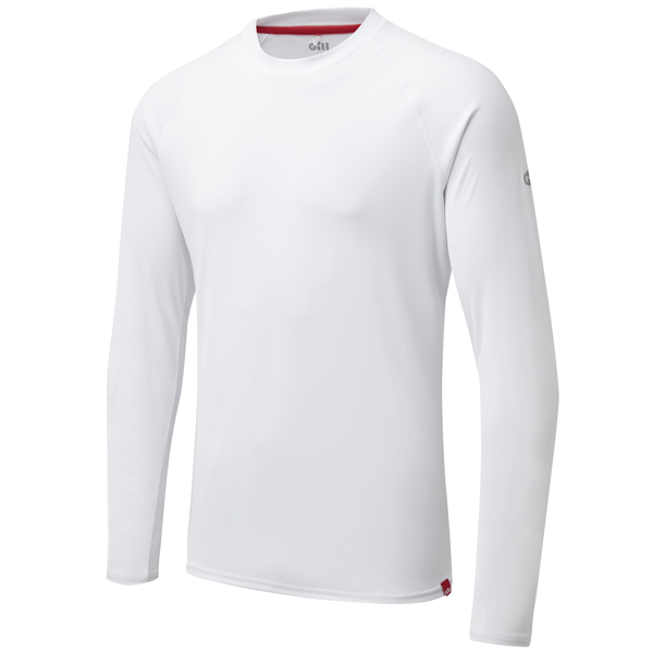 Gill UV011 Herr UV Tec T-Shirt Lång Vit Str XL