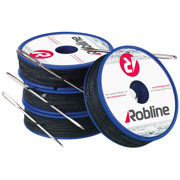 Robline vaxat tackelgarn med nål 0,8 mm vit rulle med 80 m