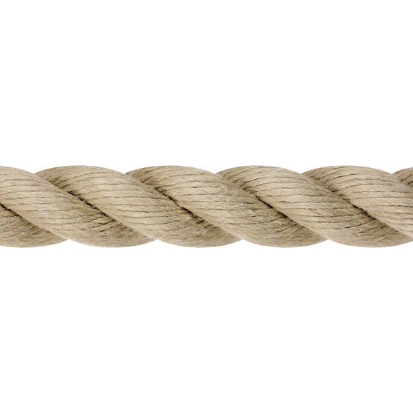 Räckeslina hampa 4-slagen Ø36mm 10 meter