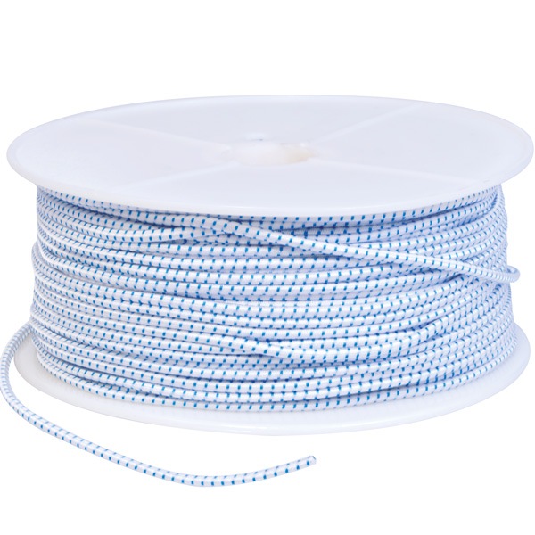 Elastisk lina vit/svart 8 mm - 100 m