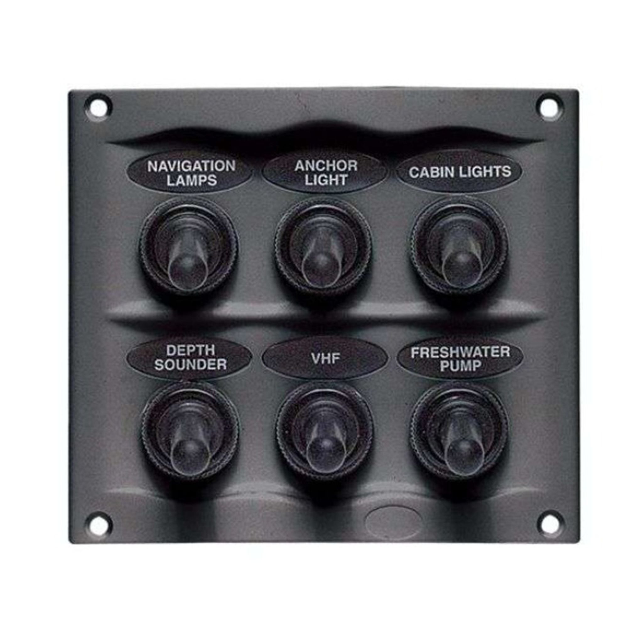 BEP Switch Panel DC Waterproof 6xOn/Off Charcoal