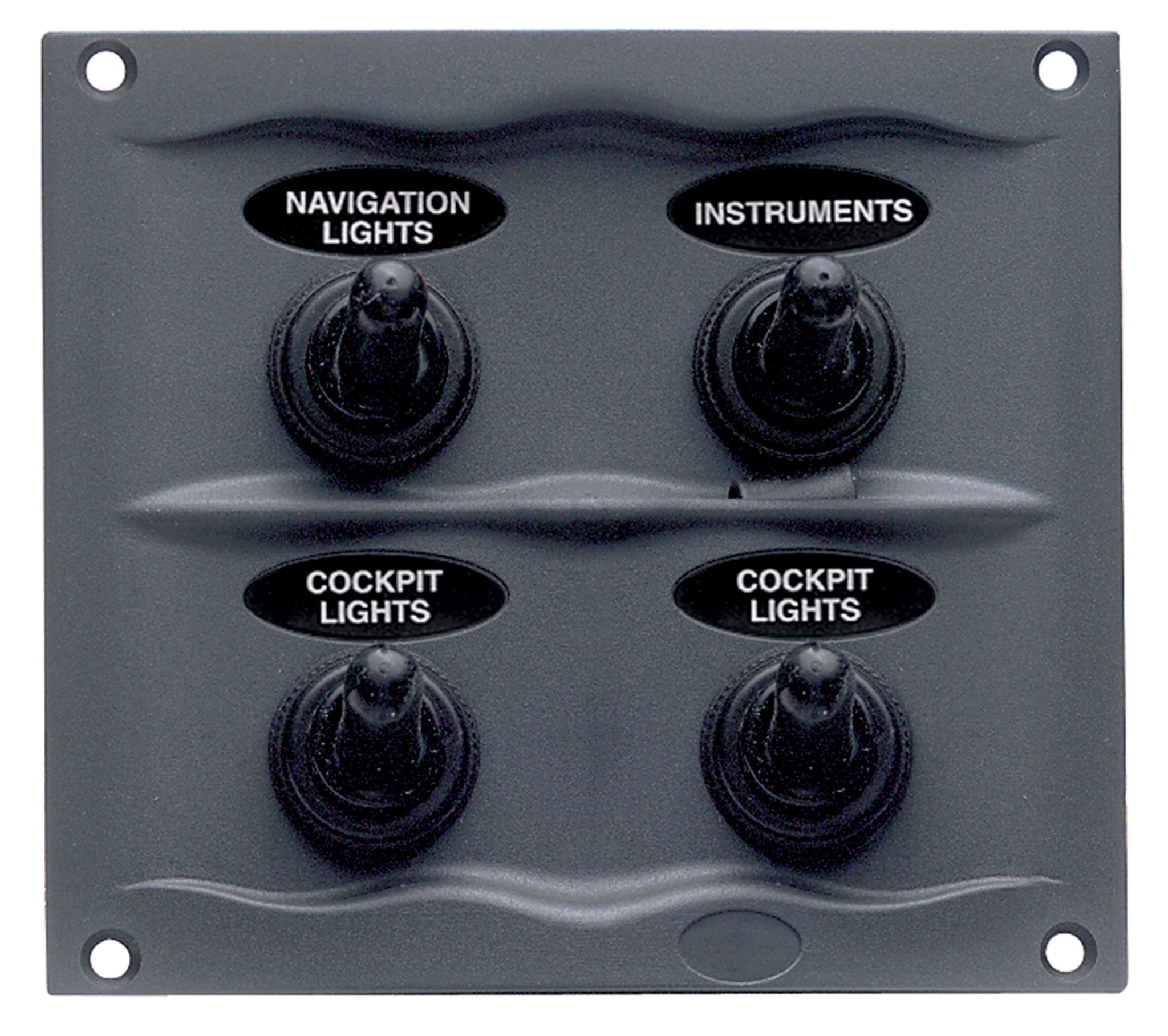 BEP Switch Panel DC Waterproof 4xOn/Off Charcoal