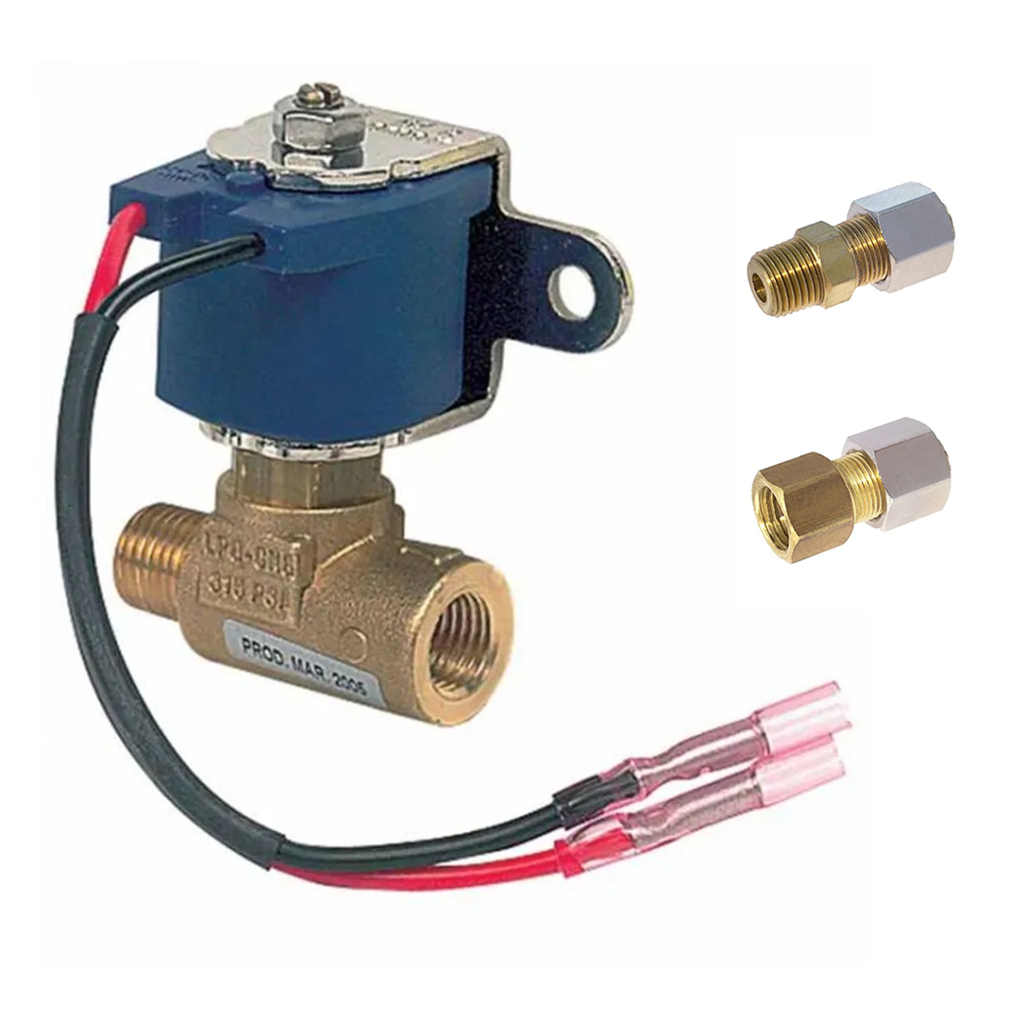 BEP 12V LPG Solenoid Shut Off Valve Nickle Plated KIT