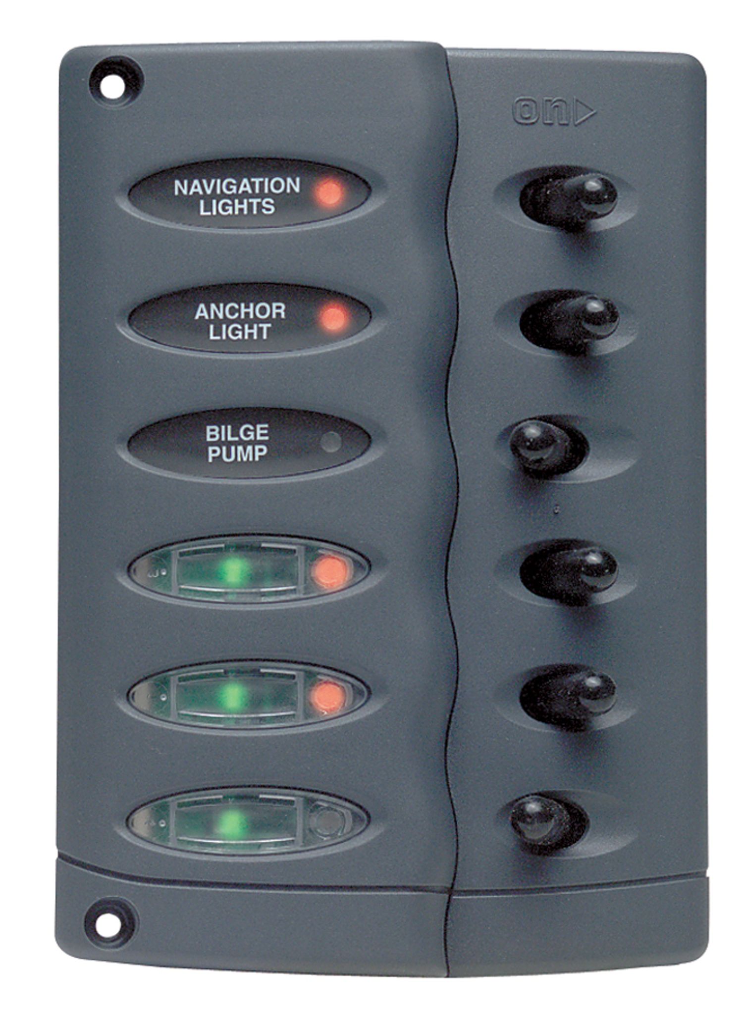 BEP Switch Panel DC Contour Waterproof 6xOn/Off Gr
