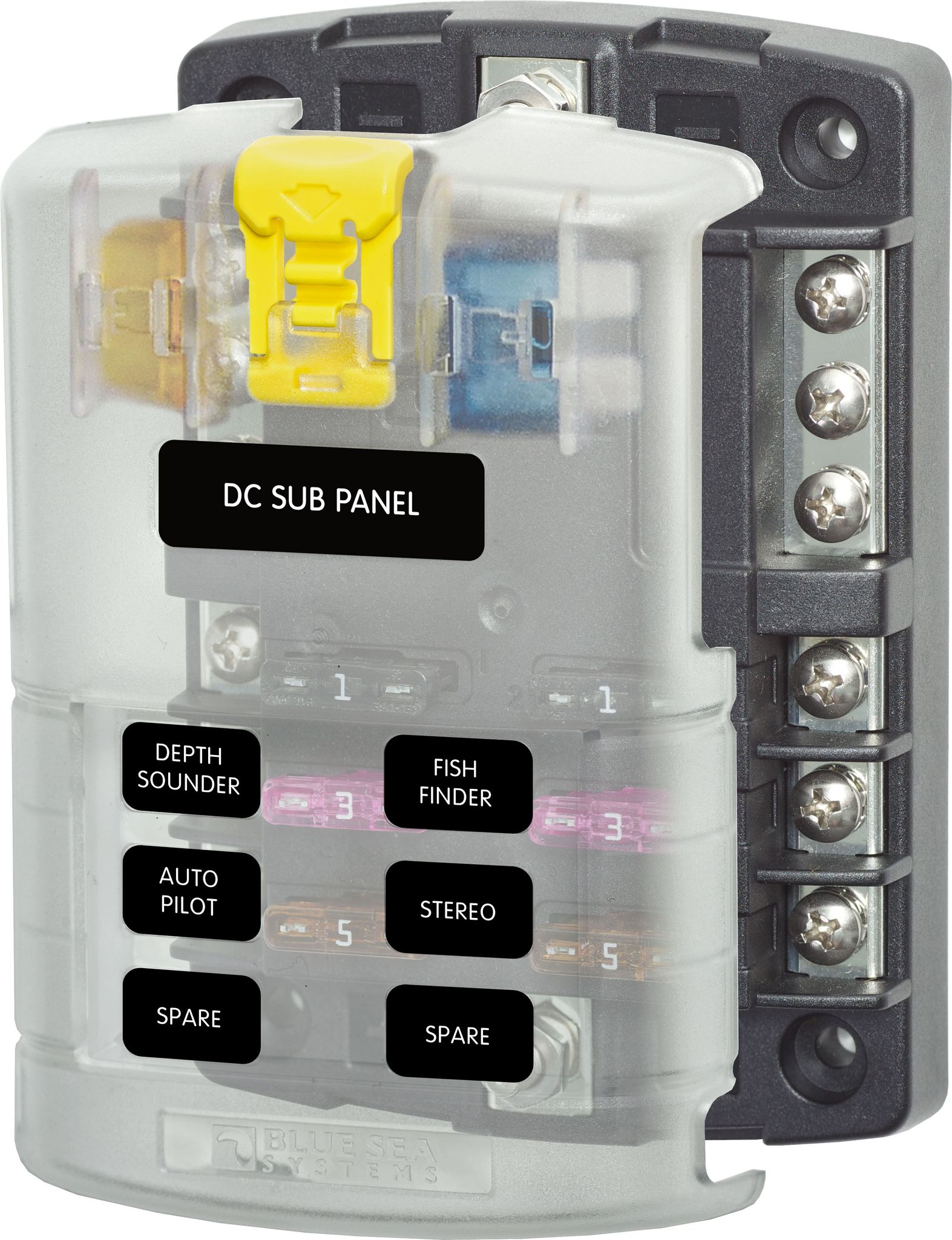 BSS Fuse Block ST-Blade 6 Circuits with Grounding/cvr (Bulk)