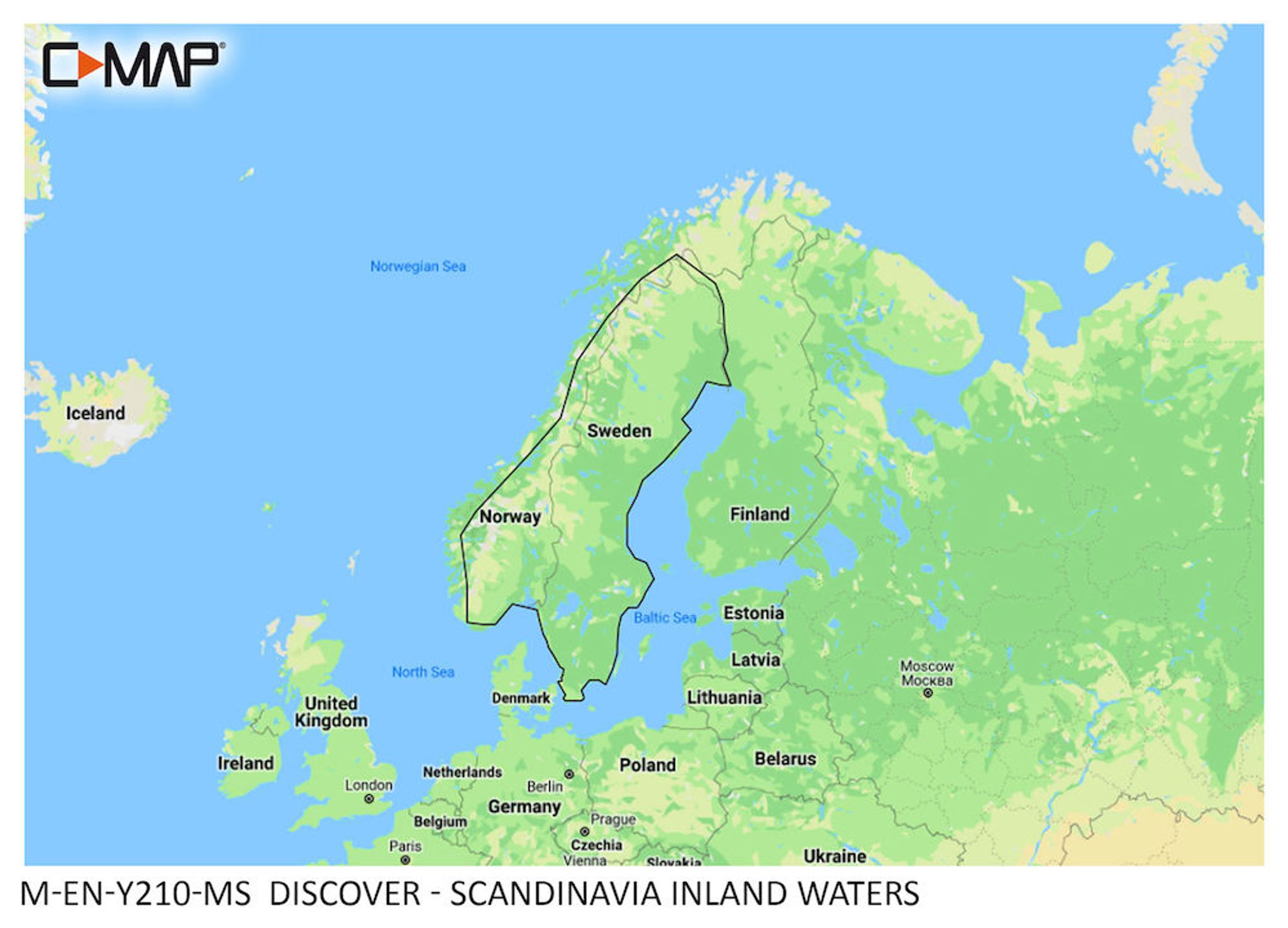 C-MAP Discover Insjöar Skandinavien