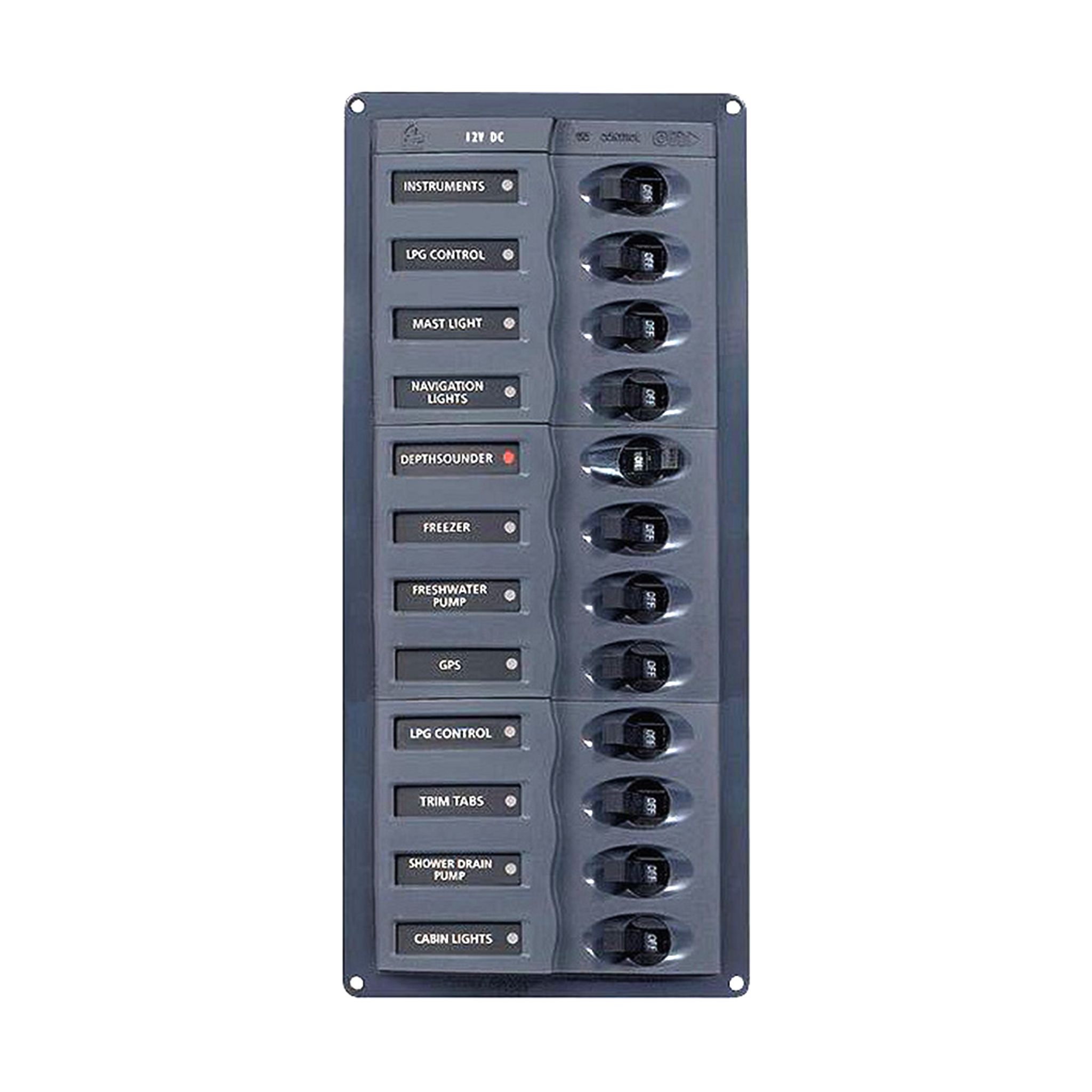 BEP Circuit Breaker Panel DC 12V 12x Single Pole 3